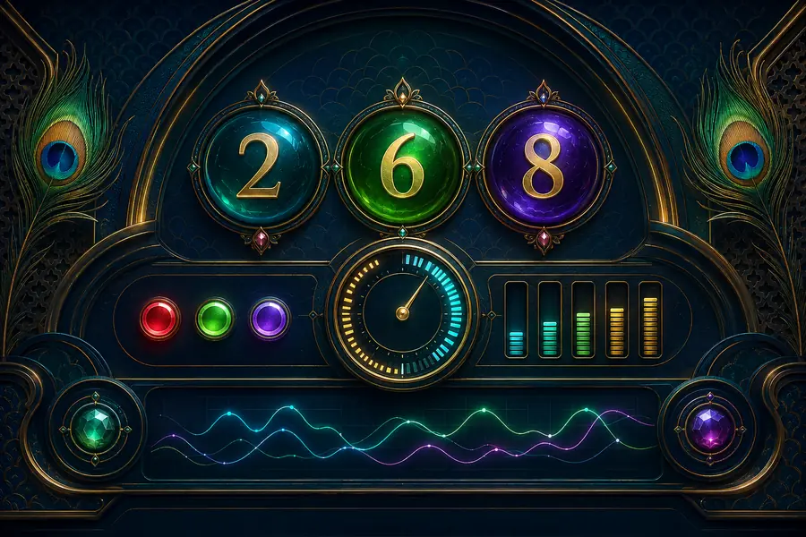 Indian inspired digital number and time reference visual